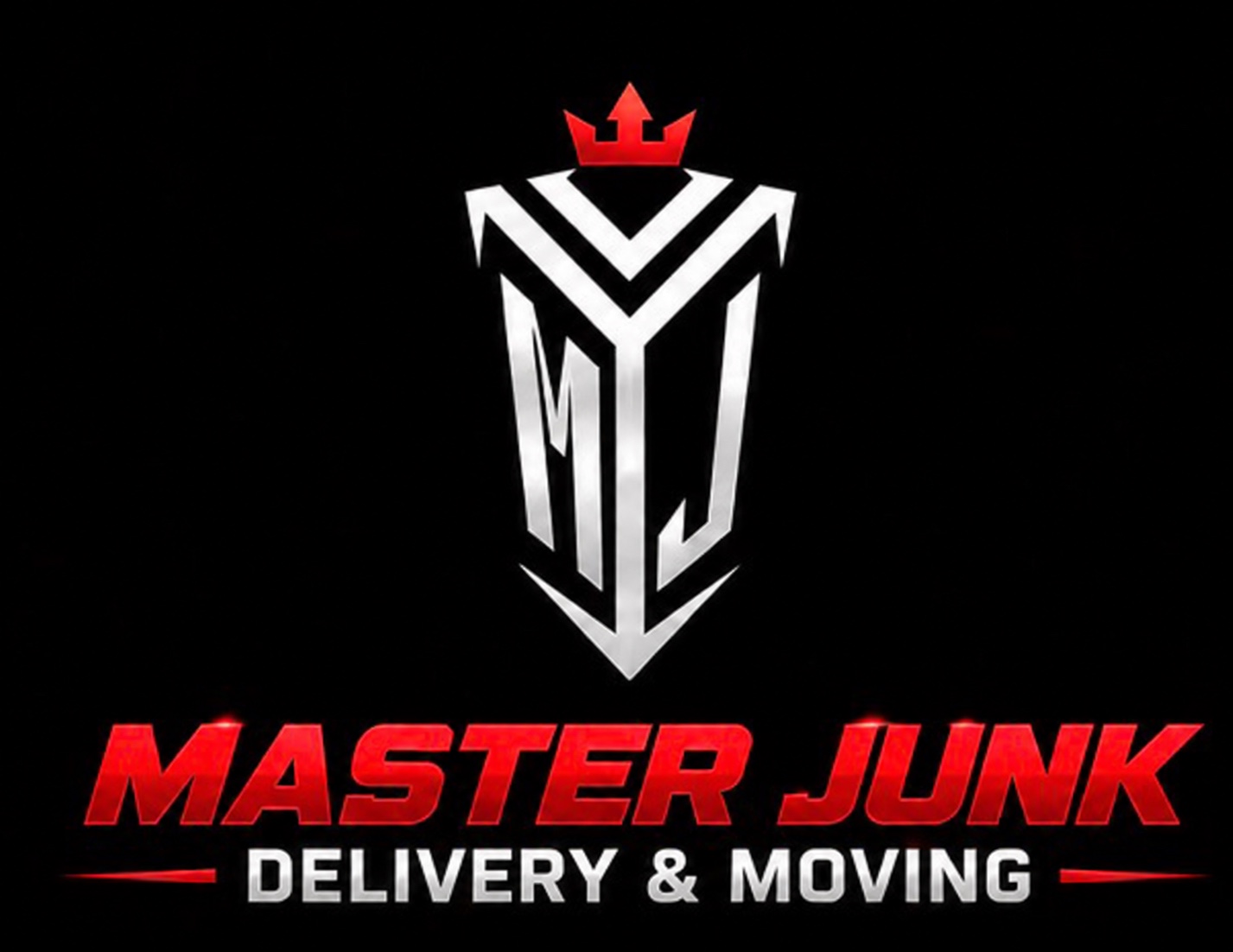 Master Junk original logo with red crown and Delivery & Moving lettering